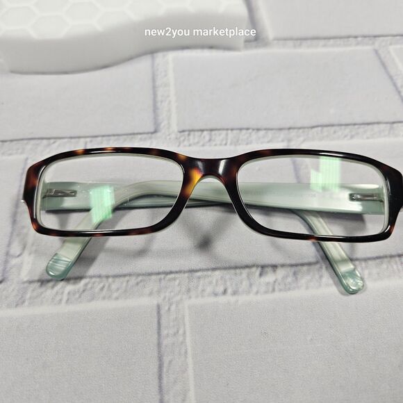 DKNY Tortoise Rectangular Frame W Teal Interior Glasses DY4585B 3388 52 17 135 - Picture 3 of 10